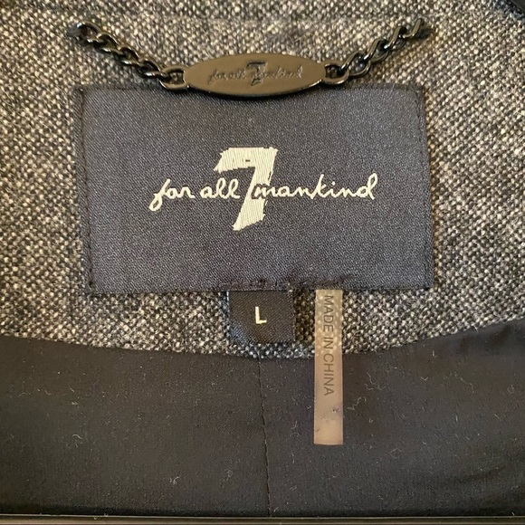 7 for All Mankind-Wool Blend Boyfriend Blazer (Size:Large) - Picture 11 of 11